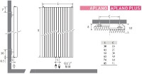 Designové těleso JAGA IGUANA APLANO stěnový model 2000x300, barva standard APLW.200 030